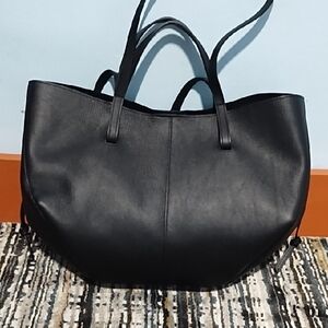 Black Leather Tote Bag
